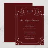 Elegant PhD Bourgondië Afstuderen Kaart (Voorkant / Achterkant)
