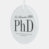 Elegant PhD Doctor of Philosophy Graduation Glas Ornament (Voorkant links)