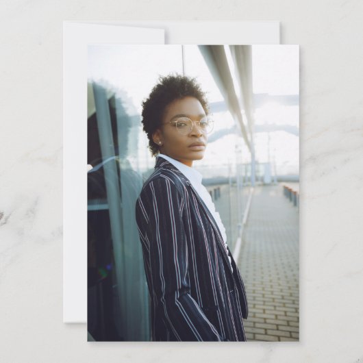 Elegant PhD Foto Gold Blue Graduation Party Kaart (Achterkant)