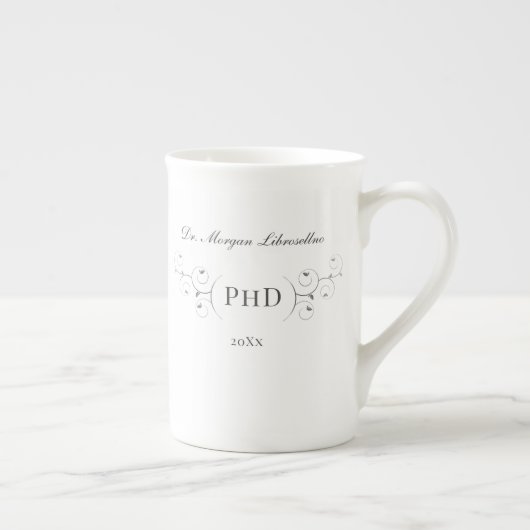 Elegant PhD Goud Afstuderen Porselein Kop (Rechts)