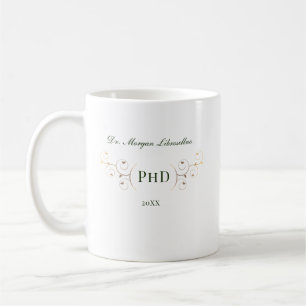 Elegant PhD Green Gold Afstuderen Koffiemok