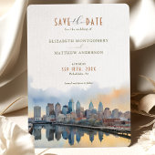 Elegant Philadelphia, Pennsylvania Save-the-Date Kaart