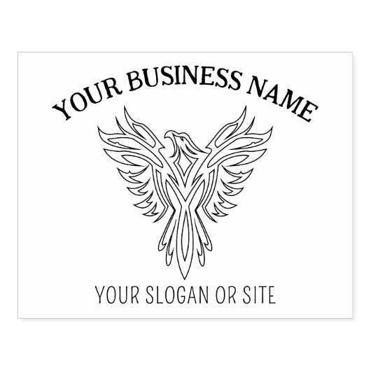 Elegant Phoenix, Custom Business, Large Rubberstempel (Afrduk)