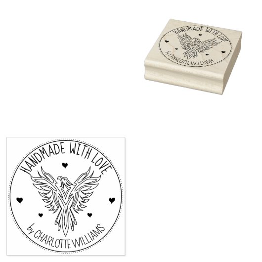 Elegant Phoenix Custom Handmade with love, Rubberstempel (Gestempeld)