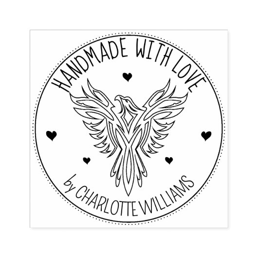 Elegant Phoenix Custom Handmade with love, Rubberstempel (Afrduk)
