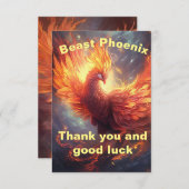 Elegant Phoenix Dank u kaart (Voorkant / Achterkant)