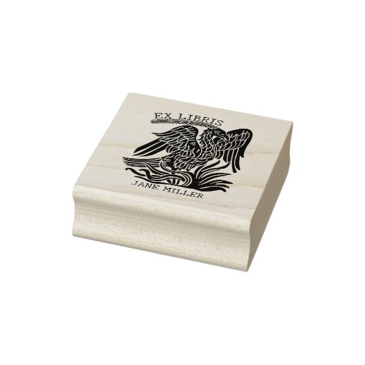 Elegant Phoenix Ex Libris Boek Rubberstempel (Stempel)
