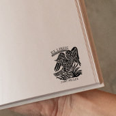Elegant  Phoenix Ex Libris Boek Rubberstempel