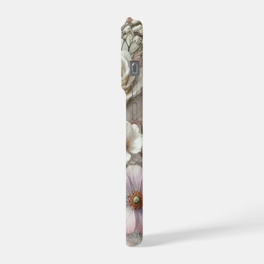 Elegant Phone Case with Pink and White Roses iPhone Hoesje (Linkerkant)