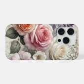 Elegant Phone Case with Pink and White Roses iPhone Hoesje (Achterkant horizontaal)