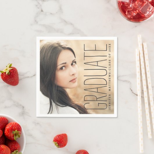 Elegant Photo 2016 Graduation Party Paper Napkins Servetten (Insitu)