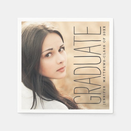 Elegant Photo 2016 Graduation Party Paper Napkins Servetten (Voorkant)