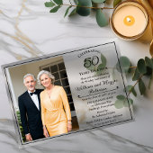 Elegant Photo 50th Wedding Anniversary Party Acryl Uitnodigingen