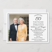 Elegant Photo 50th Wedding Anniversary Party Kaart (Voorkant)