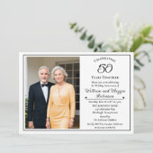 Elegant Photo 50th Wedding Anniversary Party Kaart (Staand voorkant)