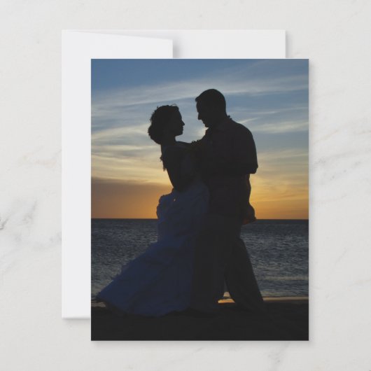 Elegant Photo afbeelding Sunset Simple Wedding RSVP Kaartje (Achterkant)