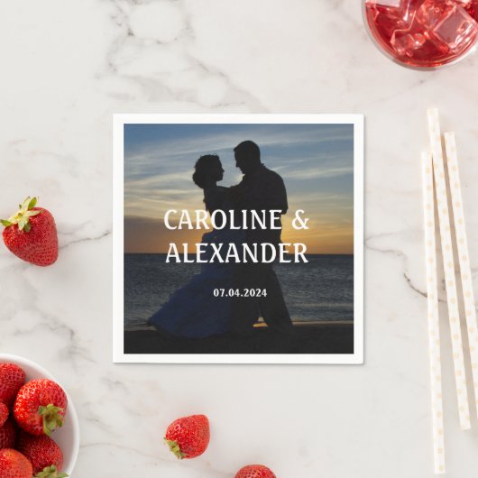 Elegant Photo Afbeelding Sunset Summer Chic Weddin Servet (Insitu)