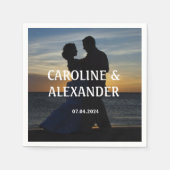 Elegant Photo Afbeelding Sunset Summer Chic Weddin Servet (Voorkant)