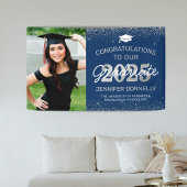 Elegant Photo Afstuderen Blue & Silver Banner