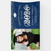 Elegant Photo Afstuderen Blue & Silver Banner (Verticaal)