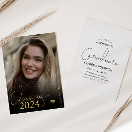 Elegant Photo Afstuderen Folie Invitation Folie Uitnodiging