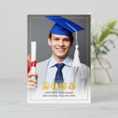 Elegant Photo Afstuderen Folie Uitnodiging (Staand Voorkant)