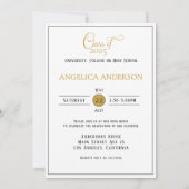Elegant Photo Afstuderen Script Invitation Kaart (Achterkant)