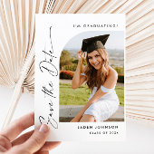 Elegant Photo Afstuderen Sla de datum op Briefkaart