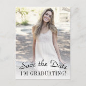 Elegant Photo Afstuderen Sla de datum op Briefkaart (Voorkant)