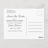 Elegant Photo Afstuderen Sla de datum op Briefkaart (Achterkant)