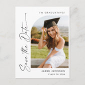 Elegant Photo Afstuderen Sla de datum op Briefkaart (Voorkant)