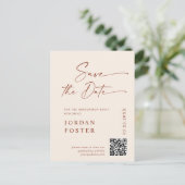 Elegant Photo Afstuderen Sla de datum QR-code op Briefkaart (Staand voorkant)