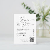 Elegant Photo Afstuderen Sla de datum QR-code op Briefkaart (Staand voorkant)