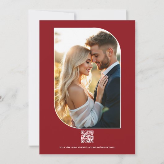 Elegant Photo and QR Code Garden Wedding Kaart (Achterkant)