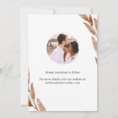 Elegant Photo Arch en Copper Brown Leaves Wedding Save The Date (Achterkant)