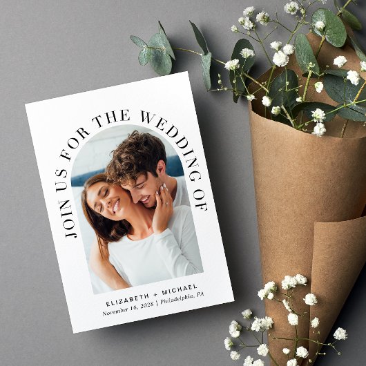 Elegant Photo Arch Wedding Kaart