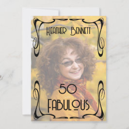Elegant Photo Art Deco 50th Fab Birthday Kaart