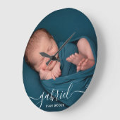 Elegant Photo Baby Name Sjabloon Nursery Grote Klok (Hoek)