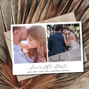 Elegant Photo Beach Wedding Save the Date