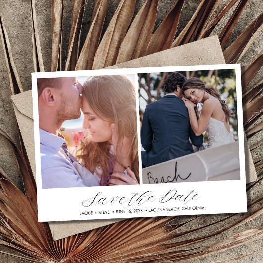 Elegant Photo Beach Wedding Save the Date