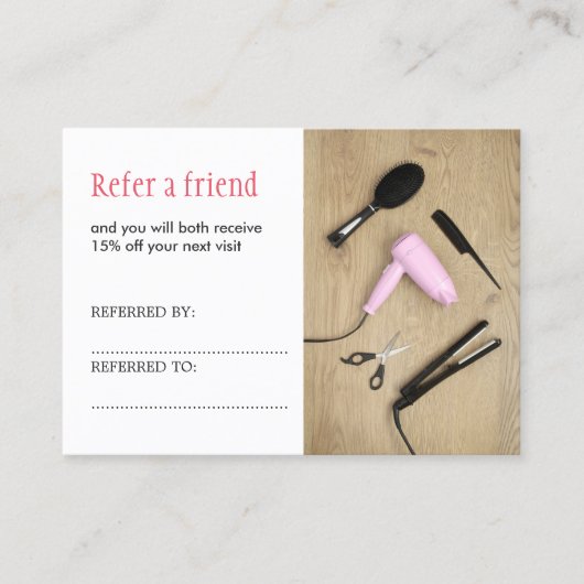 Elegant Photo Beauty Salon Hair Reference Kaart (Voorkant)