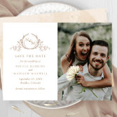 Elegant Photo Beige Cream Monogram Weddenschap Save The Date