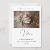 Elegant Photo Birth Baby Announcement Card Aankondiging (Voorkant)