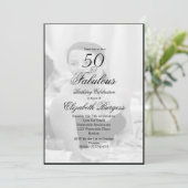 Elegant Photo Black and White 50 en Fabulous Kaart (Staand voorkant)