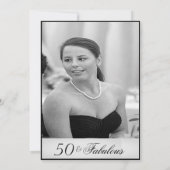 Elegant Photo Black and White 50 en Fabulous Kaart (Achterkant)