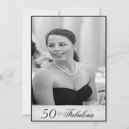 Elegant Photo Black and White 50 en Fabulous Kaart (Achterkant)