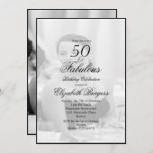 Elegant Photo Black and White 50 en Fabulous Kaart (Voorkant / Achterkant)