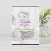 Elegant Photo Black and White 50 en Fabulous Kaart (Staand voorkant)