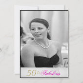 Elegant Photo Black and White 50 en Fabulous Kaart (Achterkant)