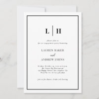 Elegant Photo Black and White Engagement Party